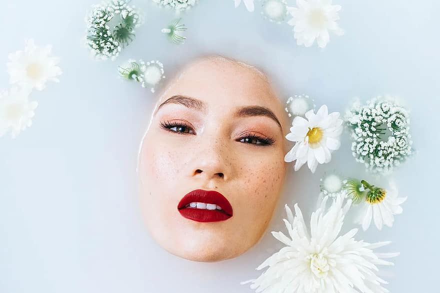 woman-beauty-face-girl-model-milk-bath-skincare-water-bathtub