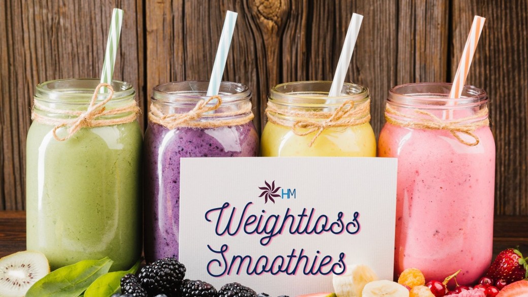 Colourful refreshing smoothies