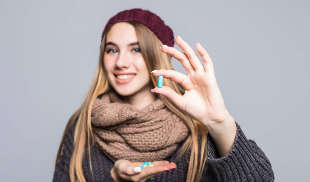 A girl with women supplements